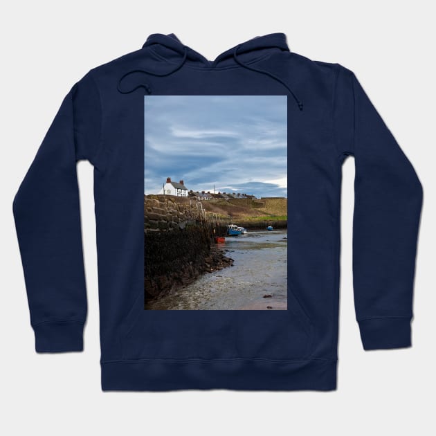 Seaton Sluice Harbour, Northumberland Hoodie by Violaman